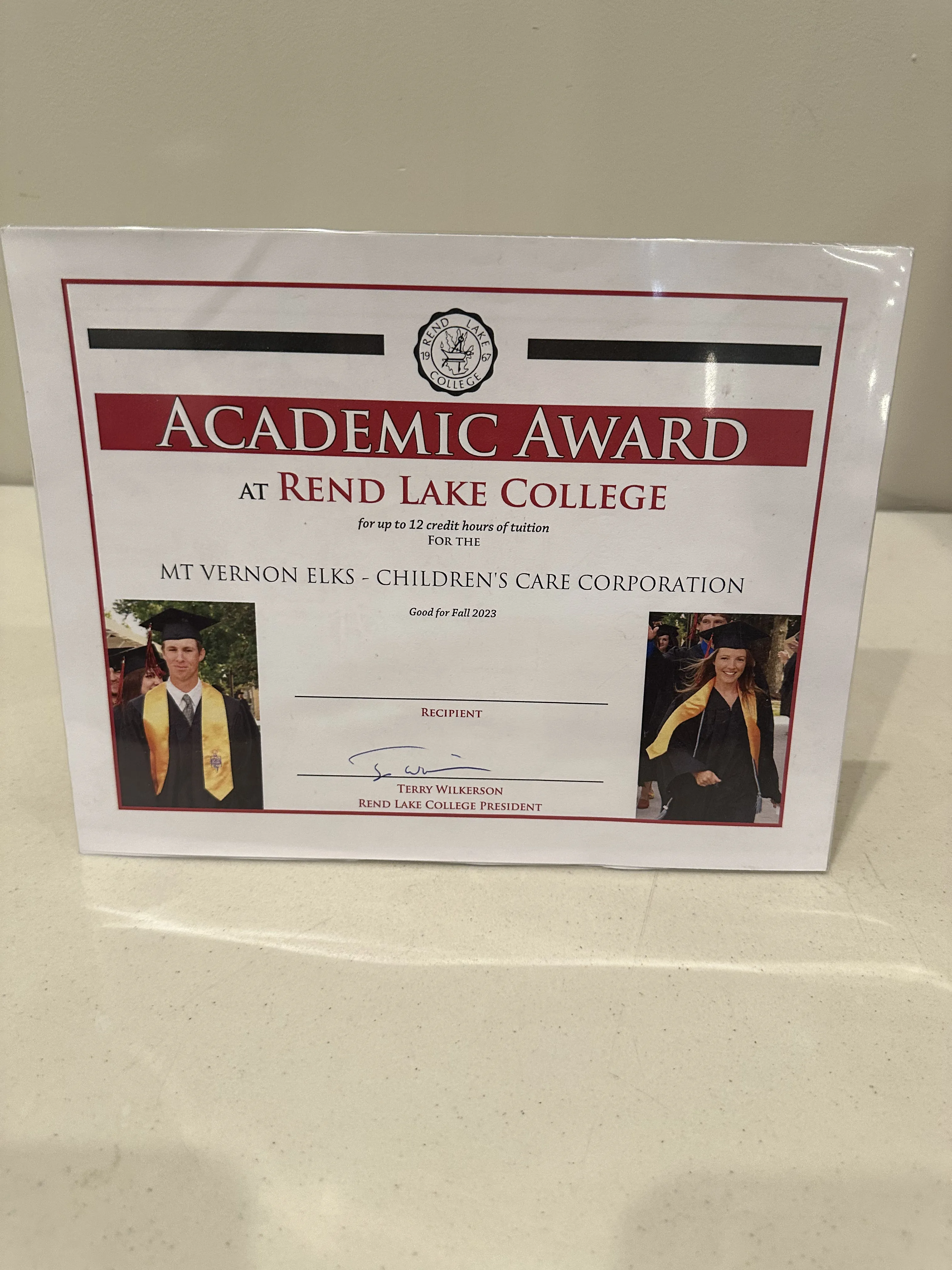 12 Credit Hours of Tuition at Rend Lake College for Fall 2023